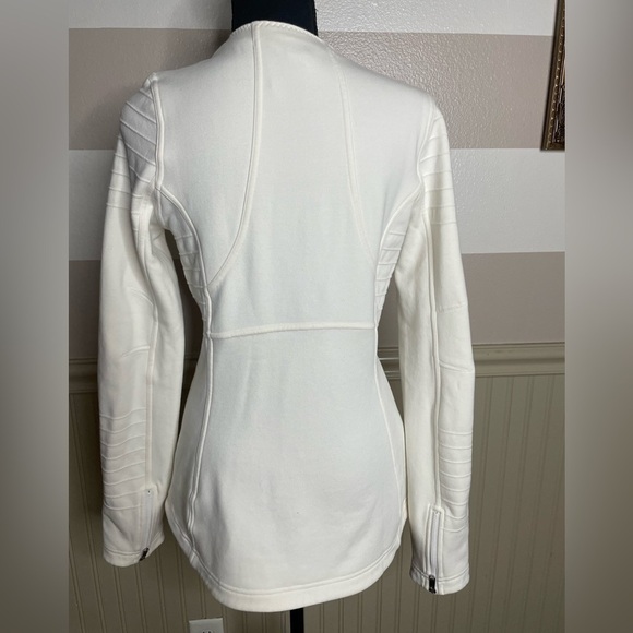 ATHLETA Moto Jacket in Magnolia Off- White, Size Small - Picture 10 of 16